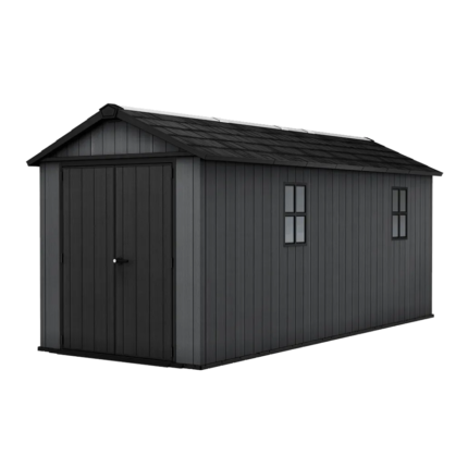 Keter Newton Plus 7.5x17 Graphite Resin Storage Shed