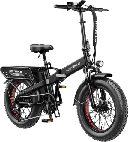 Heybike Fat Tire Mountain Electric Bikes, 1200 W, 45 Miles, 1~3 Pedal Assist, Greys